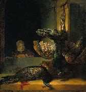 Rembrandt Peale Still life with two Peacocks and a Girl. USA oil painting reproduction